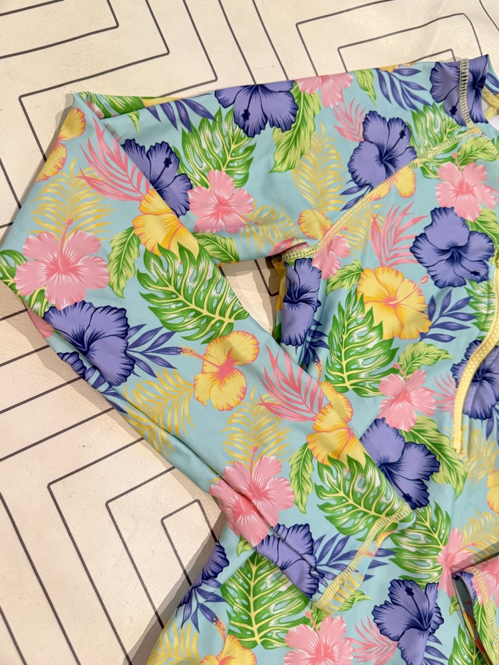 Ruffle Butts Floral Longsleeve Swimsuit - Picture 4 of 15